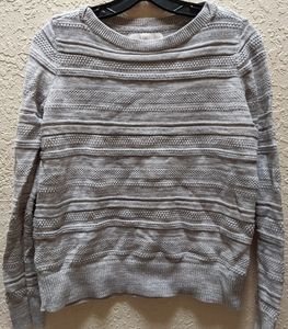 Ann Taylor LOFT Gray Layering Knit Sweater